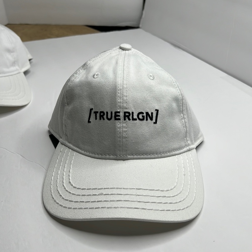 True Religion White Cap with Black Logo